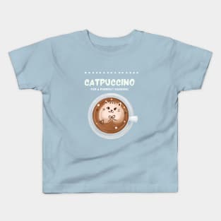 Catpuccino for a purrfect morning. Kids T-Shirt